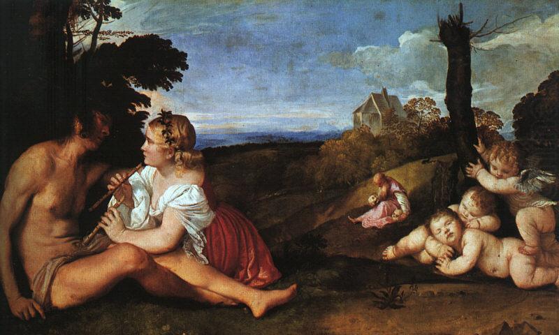 TIZIANO Vecellio The Three Ages of Man aer oil painting picture